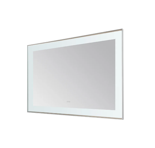 Aquadom Lexington 60''x 36'' x 2.28'' LED Lighted Slim Frame Mirror with Defogger Chrome Finish