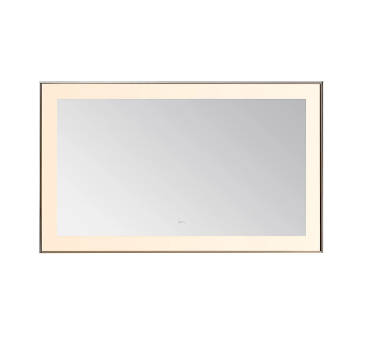 Aquadom Lexington 60''x 36'' x 2.28'' LED Lighted Slim Frame Mirror with Defogger Chrome Finish