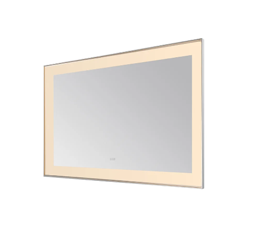 Aquadom Lexington 60''x 36'' x 2.28'' LED Lighted Slim Frame Mirror with Defogger Chrome Finish