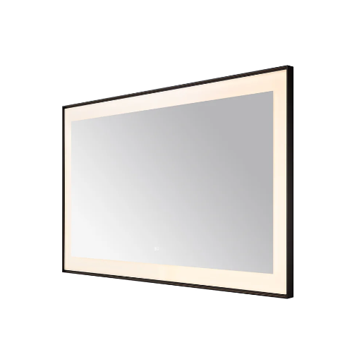 Aquadom Lexington 60''x 36'' x 2.28'' LED Lighted Slim Frame Mirror with Defogger Matte Black Finish