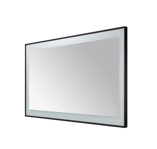 Aquadom Lexington 60''x 36'' x 2.28'' LED Lighted Slim Frame Mirror with Defogger Matte Black Finish
