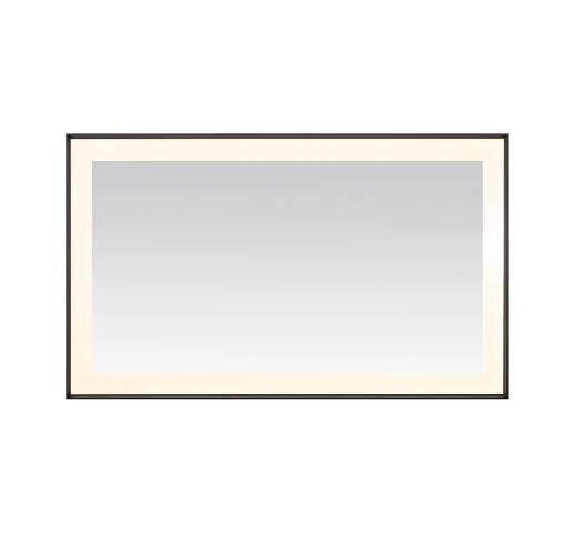 Aquadom Lexington 60''x 36'' x 2.28'' LED Lighted Slim Frame Mirror with Defogger Matte Black Finish