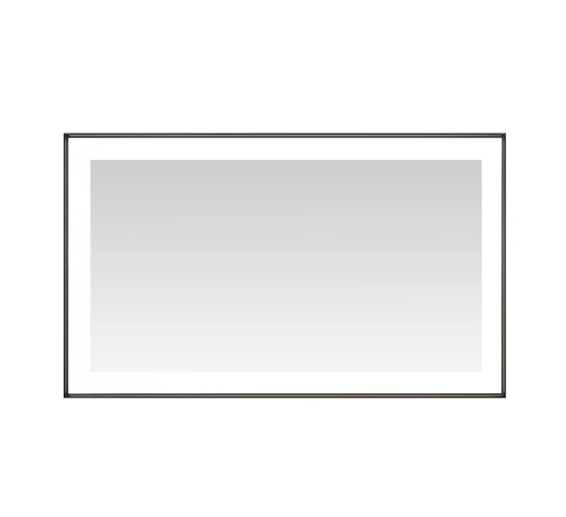 Aquadom Lexington 60''x 36'' x 2.28'' LED Lighted Slim Frame Mirror with Defogger Matte Black Finish