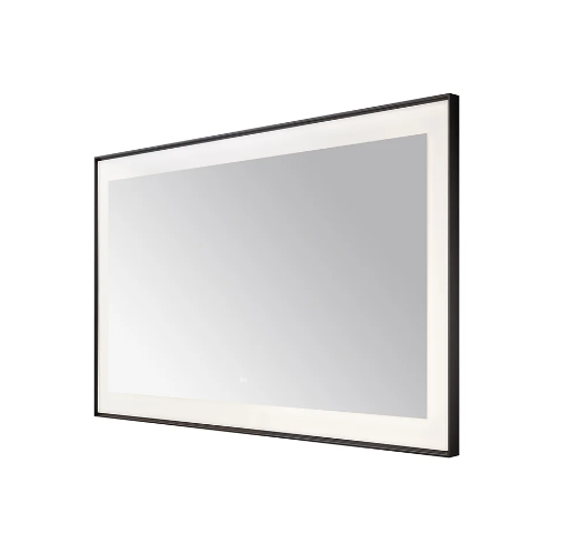 Aquadom Lexington 60''x 36'' x 2.28'' LED Lighted Slim Frame Mirror with Defogger Matte Black Finish