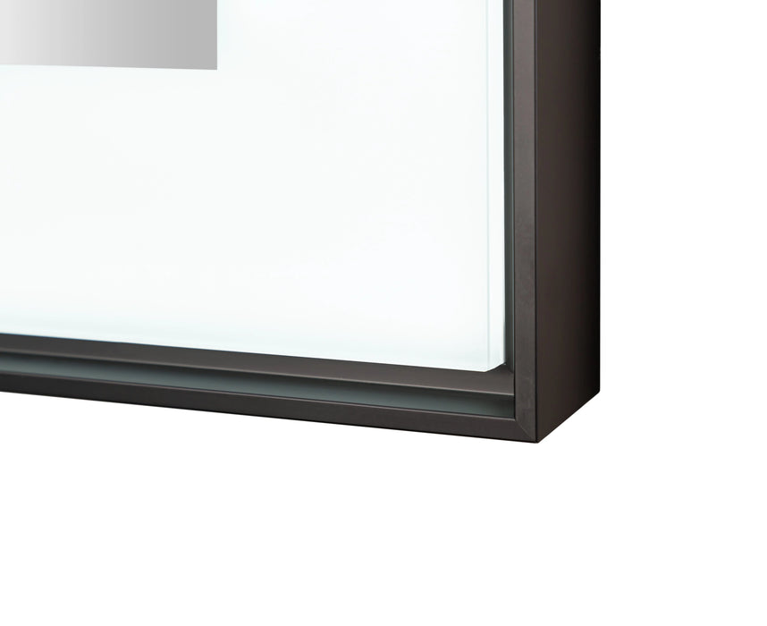 Aquadom Lexington 60''x 36'' x 2.28'' LED Lighted Slim Frame Mirror with Defogger Matte Black Finish