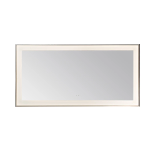 Aquadom Lexington 72''x 36'' x 2.28'' LED Lighted Slim Frame Mirror with Defogger Chrome Finish