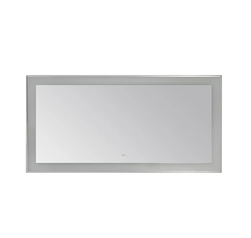 Aquadom Lexington 72''x 36'' x 2.28'' LED Lighted Slim Frame Mirror with Defogger Chrome Finish