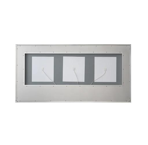 Aquadom Lexington 72''x 36'' x 2.28'' LED Lighted Slim Frame Mirror with Defogger Chrome Finish
