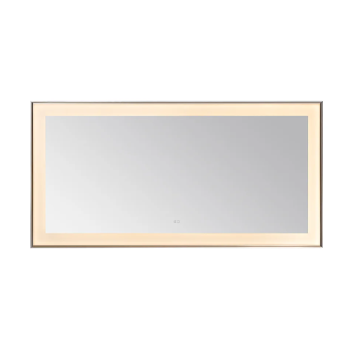 Aquadom Lexington 72''x 36'' x 2.28'' LED Lighted Slim Frame Mirror with Defogger Chrome Finish