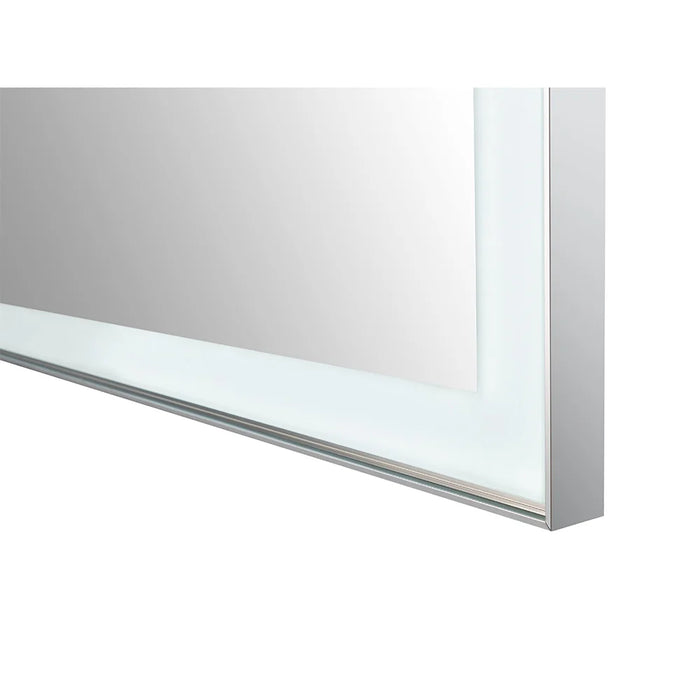 Aquadom Lexington 72''x 36'' x 2.28'' LED Lighted Slim Frame Mirror with Defogger Chrome Finish