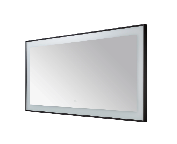Aquadom Lexington 72''x 36'' x 2.28'' LED Lighted Slim Frame Mirror with Defogger Matte Black Finish