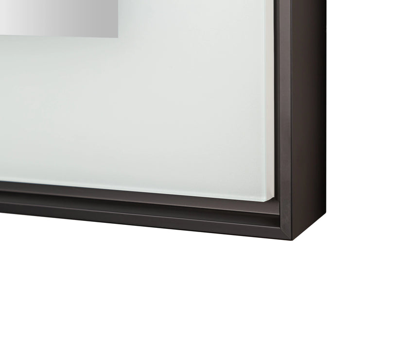 Aquadom Lexington 72''x 36'' x 2.28'' LED Lighted Slim Frame Mirror with Defogger Matte Black Finish