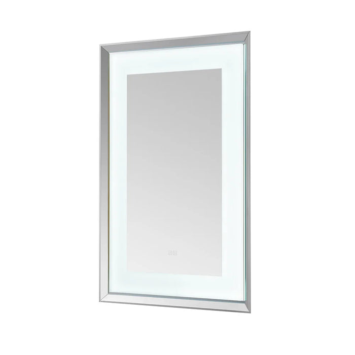 Aquadom Madison 24''x 36'' x 2.28'' LED Lighted Chamfer Frame Mirror with Defogger Chrome