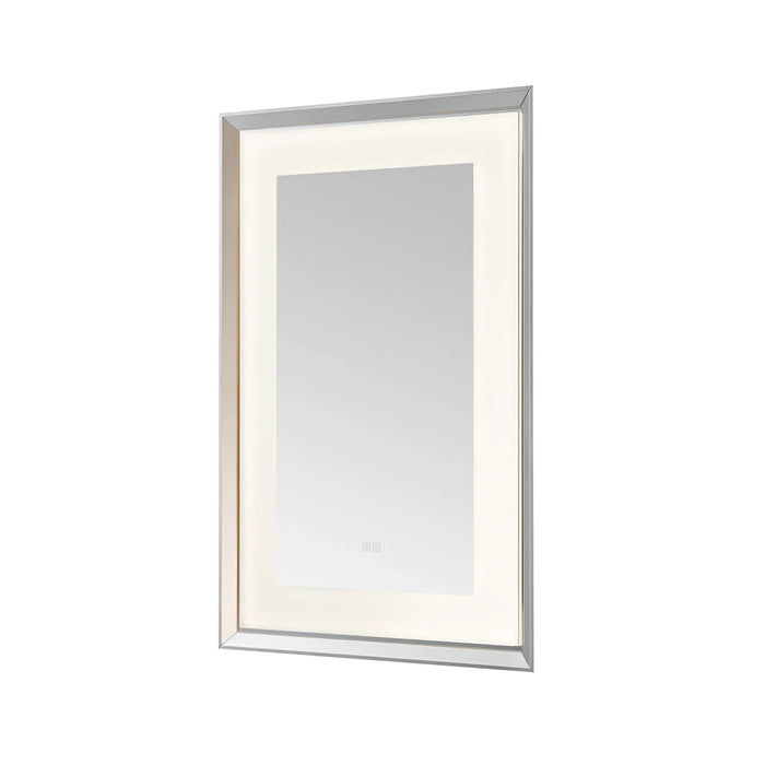 Aquadom Madison 24''x 36'' x 2.28'' LED Lighted Chamfer Frame Mirror with Defogger Chrome