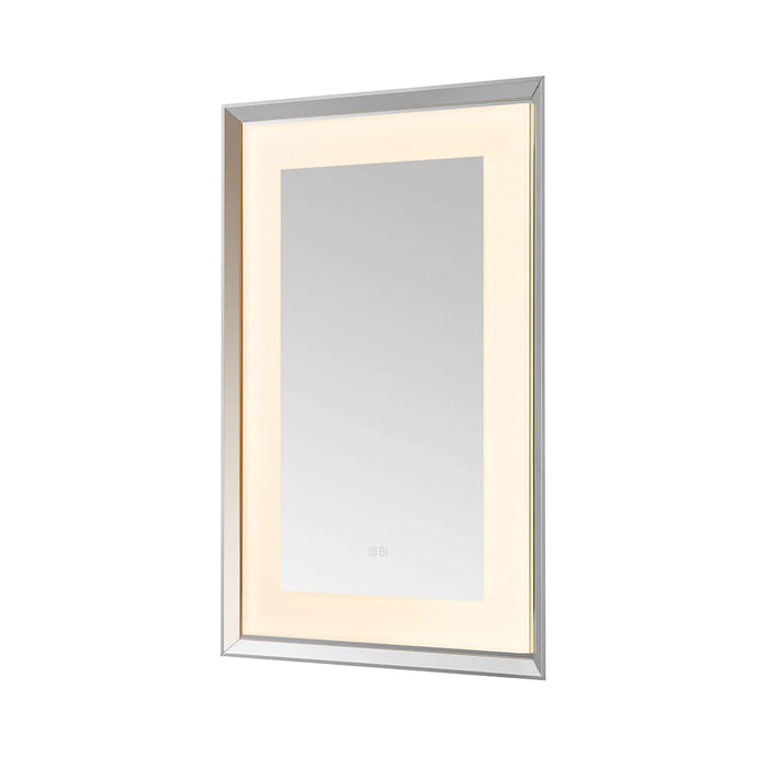Aquadom Madison 24''x 36'' x 2.28'' LED Lighted Chamfer Frame Mirror with Defogger Chrome