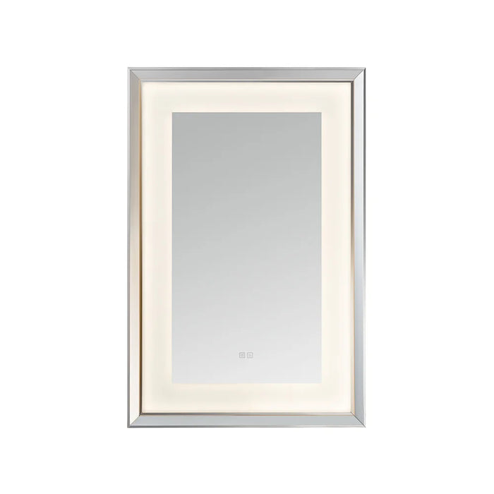 Aquadom Madison 24''x 36'' x 2.28'' LED Lighted Chamfer Frame Mirror with Defogger Chrome