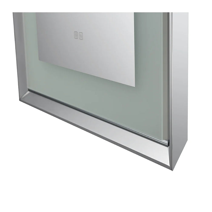 Aquadom Madison 24''x 36'' x 2.28'' LED Lighted Chamfer Frame Mirror with Defogger Chrome