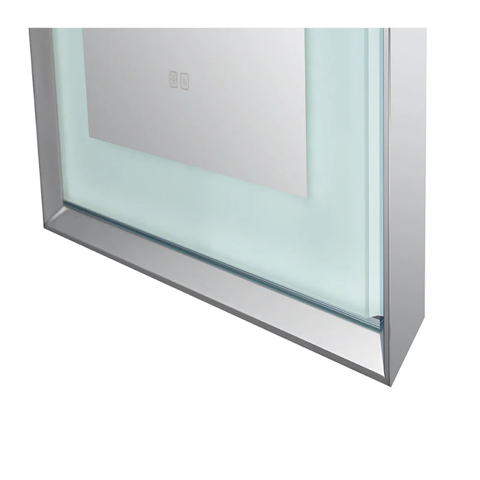 Aquadom Madison 24''x 36'' x 2.28'' LED Lighted Chamfer Frame Mirror with Defogger Chrome