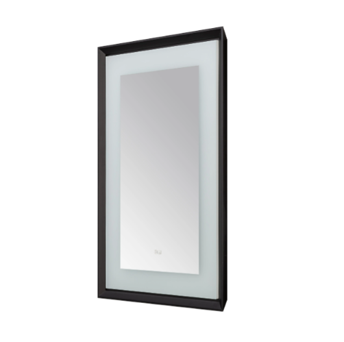 Aquadom Madison 24''x 36'' x 2.28'' LED Lighted Chamfer Frame Mirror with Defogger Matte Black Finish