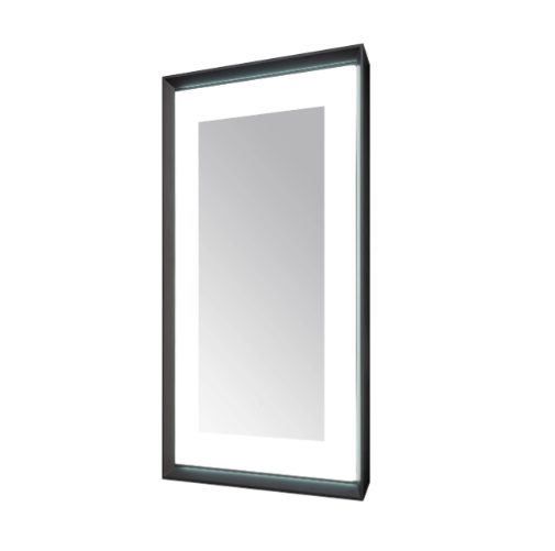 Aquadom Madison 24''x 36'' x 2.28'' LED Lighted Chamfer Frame Mirror with Defogger Matte Black Finish