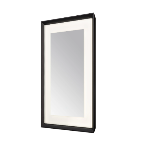 Aquadom Madison 24''x 36'' x 2.28'' LED Lighted Chamfer Frame Mirror with Defogger Matte Black Finish