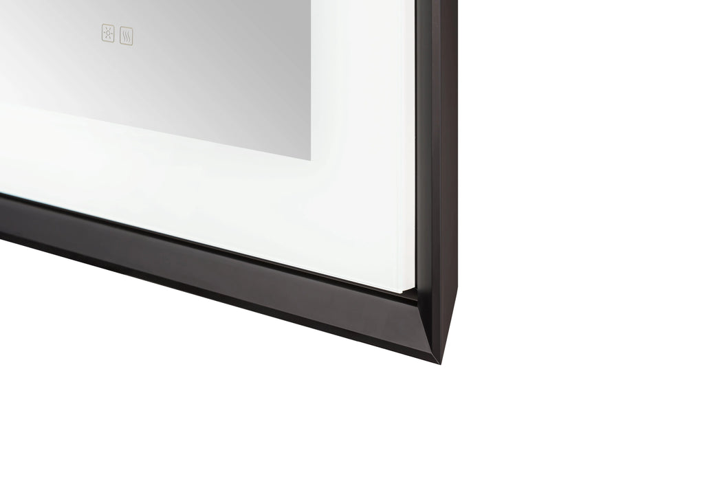 Aquadom Madison 24''x 36'' x 2.28'' LED Lighted Chamfer Frame Mirror with Defogger Matte Black Finish