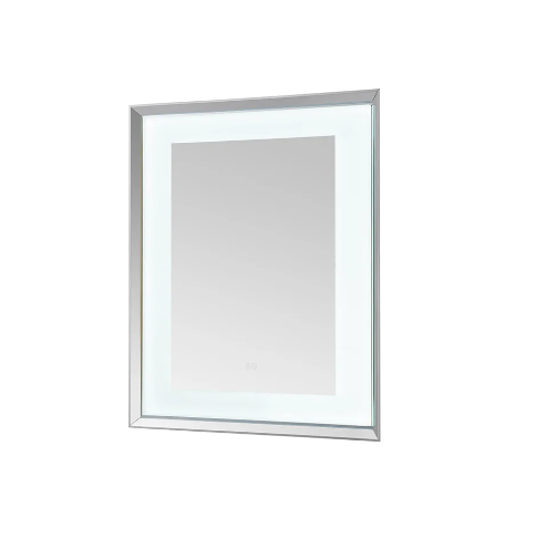 Aquadom Madison 30''x 36'' x 2.28'' LED Lighted Chamfer Frame Mirror with Defogger Chrome Finish