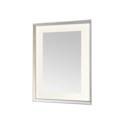 Aquadom Madison 30''x 36'' x 2.28'' LED Lighted Chamfer Frame Mirror with Defogger Chrome Finish