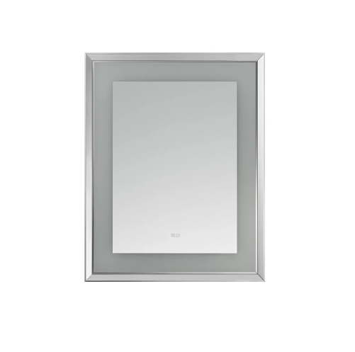 Aquadom Madison 30''x 36'' x 2.28'' LED Lighted Chamfer Frame Mirror with Defogger Chrome Finish