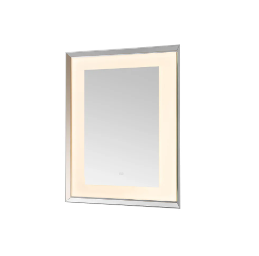 Aquadom Madison 30''x 36'' x 2.28'' LED Lighted Chamfer Frame Mirror with Defogger Chrome Finish