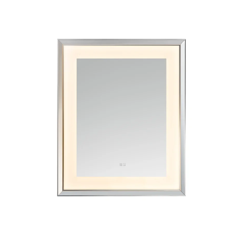 Aquadom Madison 30''x 36'' x 2.28'' LED Lighted Chamfer Frame Mirror with Defogger Chrome Finish