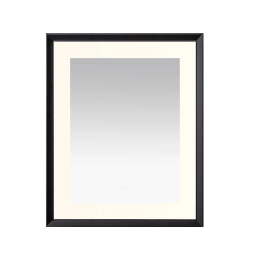 Aquadom Madison 30''x 36'' x 2.28'' LED Lighted Chamfer Frame Mirror with Defogger Matte Black Finish