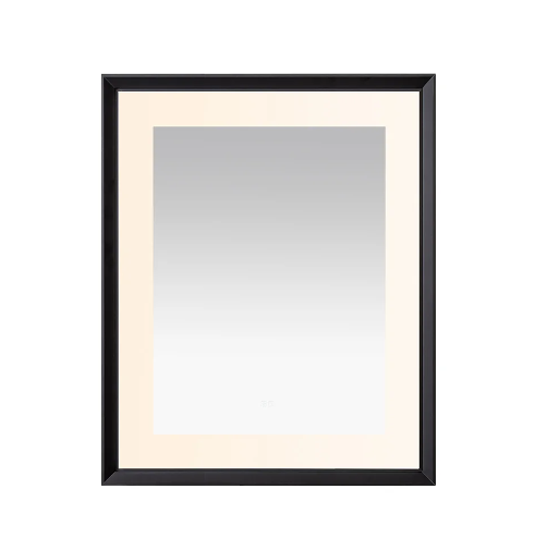 Aquadom Madison 30''x 36'' x 2.28'' LED Lighted Chamfer Frame Mirror with Defogger Matte Black Finish