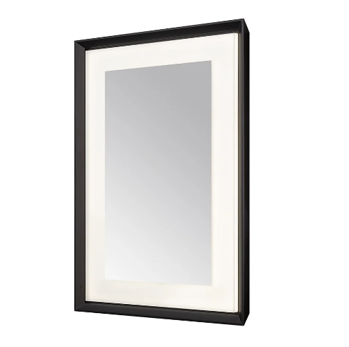 Aquadom Madison 30''x 36'' x 2.28'' LED Lighted Chamfer Frame Mirror with Defogger Matte Black Finish