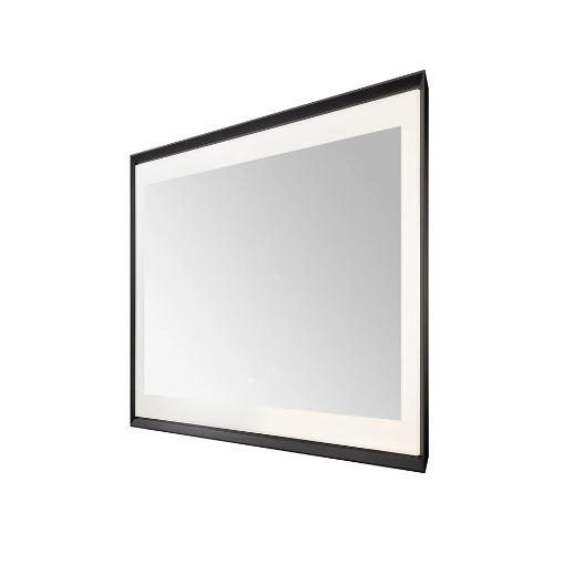 Aquadom Madison 48''x 36'' x 2.28'' LED Lighted Chamfer Frame Mirror with Defogger Matte Black Finish