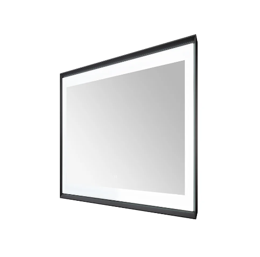 Aquadom Madison 48''x 36'' x 2.28'' LED Lighted Chamfer Frame Mirror with Defogger Matte Black Finish