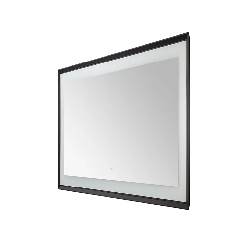 Aquadom Madison 48''x 36'' x 2.28'' LED Lighted Chamfer Frame Mirror with Defogger Matte Black Finish