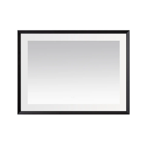 Aquadom Madison 48''x 36'' x 2.28'' LED Lighted Chamfer Frame Mirror with Defogger Matte Black Finish