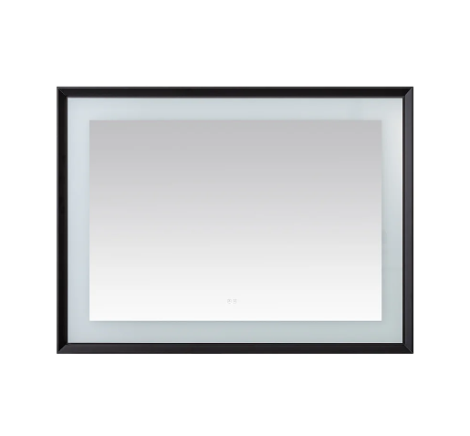 Aquadom Madison 48''x 36'' x 2.28'' LED Lighted Chamfer Frame Mirror with Defogger Matte Black Finish