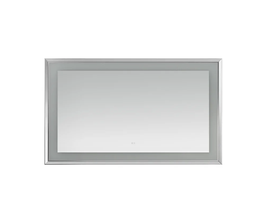 Aquadom Madison 60''x 36'' x 2.28'' LED Lighted Chamfer Frame Mirror with Defogger Chrome Finish
