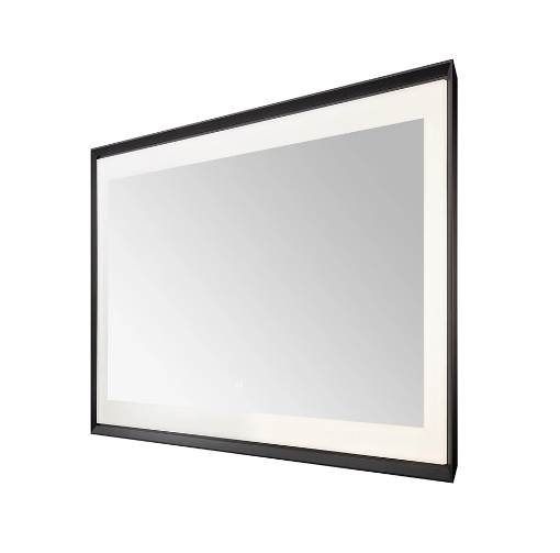 Aquadom Madison 60''x 36'' x 2.28'' LED Lighted Chamfer Frame Mirror with Defogger Matte Black Finish