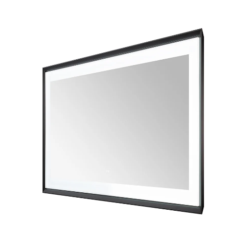 Aquadom Madison 60''x 36'' x 2.28'' LED Lighted Chamfer Frame Mirror with Defogger Matte Black Finish