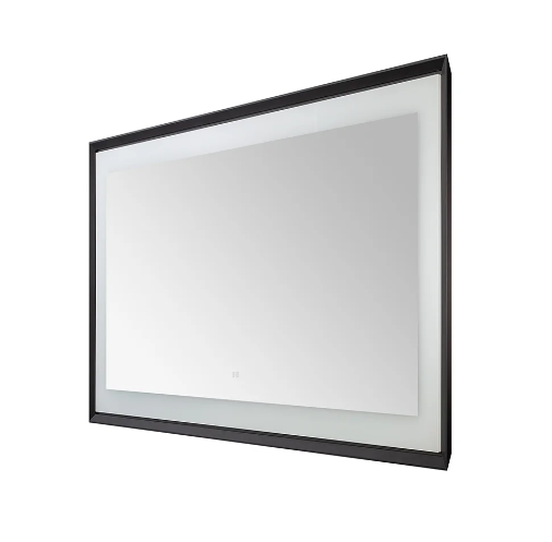 Aquadom Madison 60''x 36'' x 2.28'' LED Lighted Chamfer Frame Mirror with Defogger Matte Black Finish