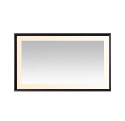 Aquadom Madison 60''x 36'' x 2.28'' LED Lighted Chamfer Frame Mirror with Defogger Matte Black Finish