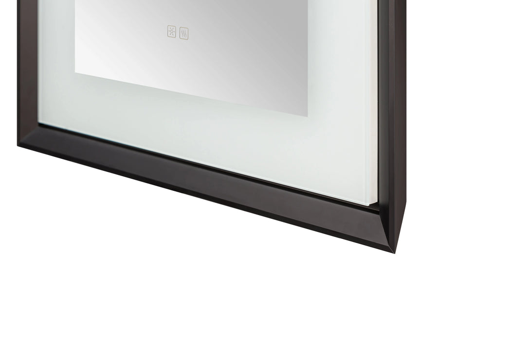 Aquadom Madison 60''x 36'' x 2.28'' LED Lighted Chamfer Frame Mirror with Defogger Matte Black Finish