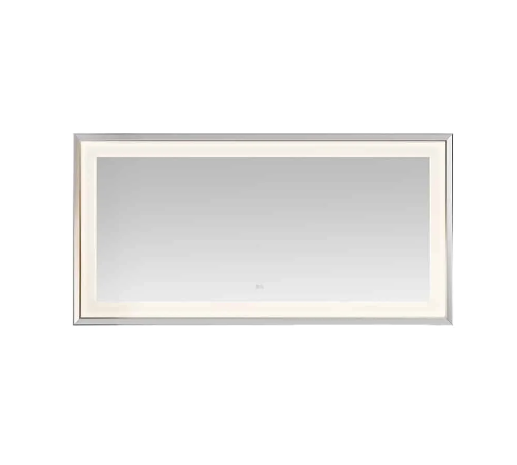 Aquadom Madison 72''x 36'' x 2.28'' LED Lighted Chamfer Frame Mirror with Defogger Chrome Finish
