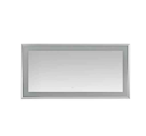 Aquadom Madison 72''x 36'' x 2.28'' LED Lighted Chamfer Frame Mirror with Defogger Chrome Finish