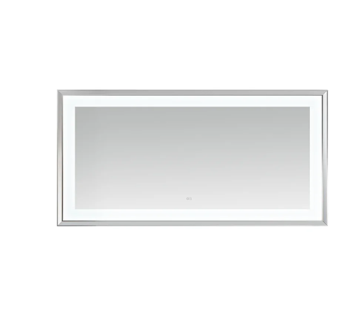 Aquadom Madison 72''x 36'' x 2.28'' LED Lighted Chamfer Frame Mirror with Defogger Chrome Finish