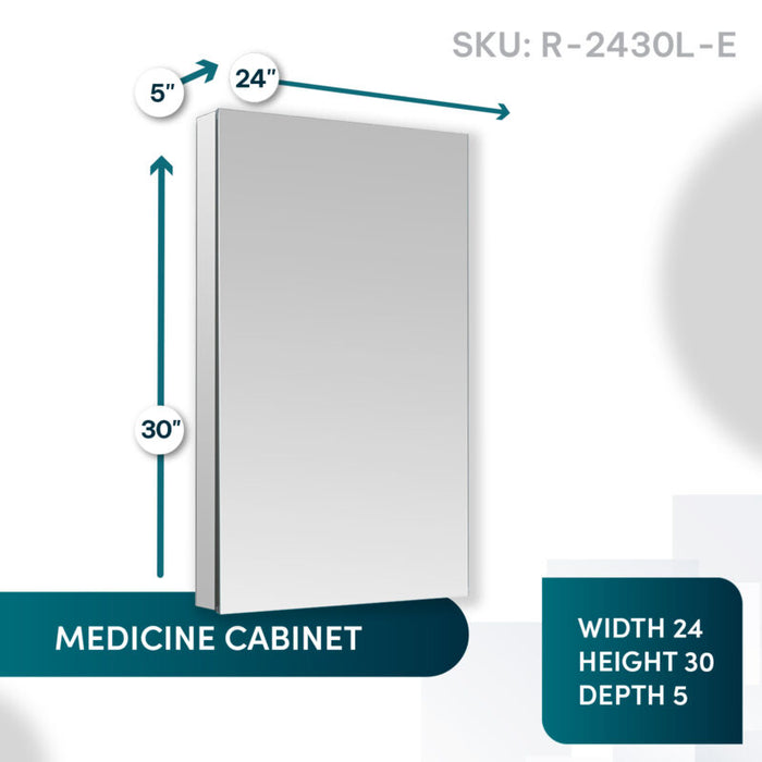 Aquadom Royale 24'' × 30'' Left Hinge Medicine Cabinet