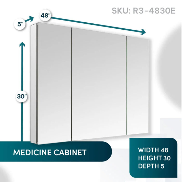 Aquadom  Royale 48" × 30" Triple Door Medicine Cabinet